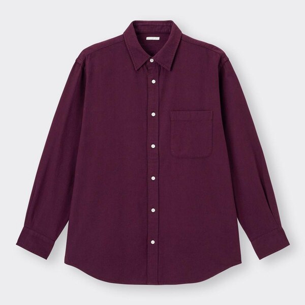 フランネルリラックスフィットシャツ(長袖)+E-WINE