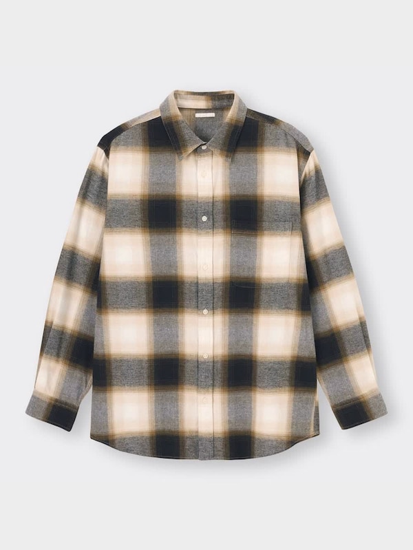 フランネルリラックスフィットシャツ(長袖)(チェック1)