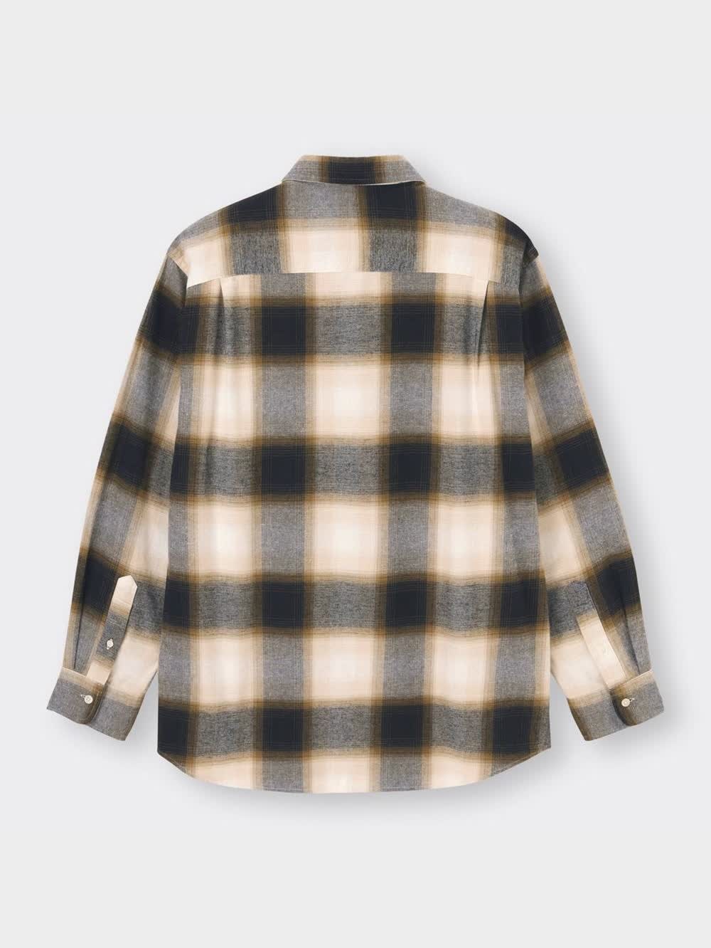 GU公式 | フランネルリラックスフィットシャツ(長袖)(チェック1)