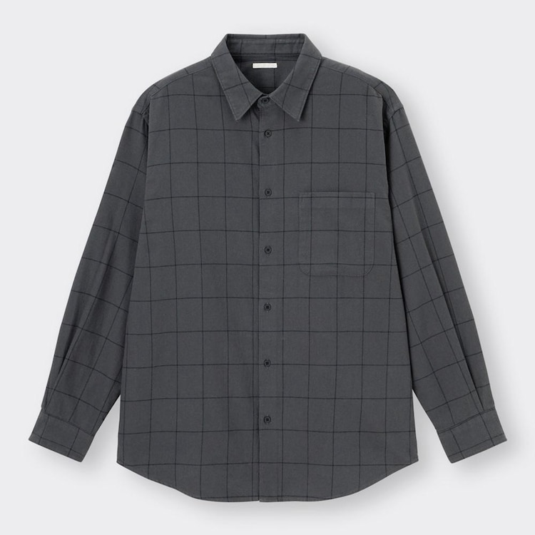 GU公式 フランネルリラックスフィットシャツ(長袖)(チェック2)