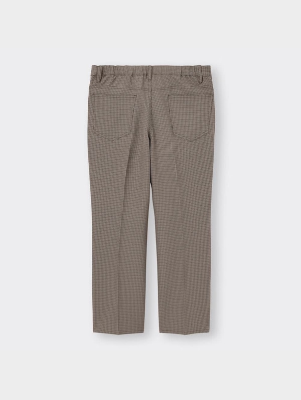 センタープレスストレートパンツ(チェック)