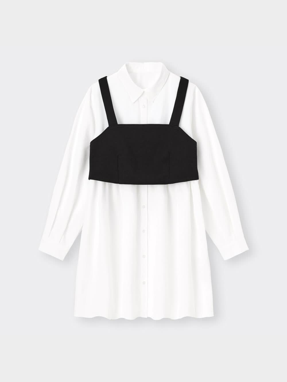 ポピ♪ GU公式 | ビスチェコンビネーションロングシャツ(長袖)Q