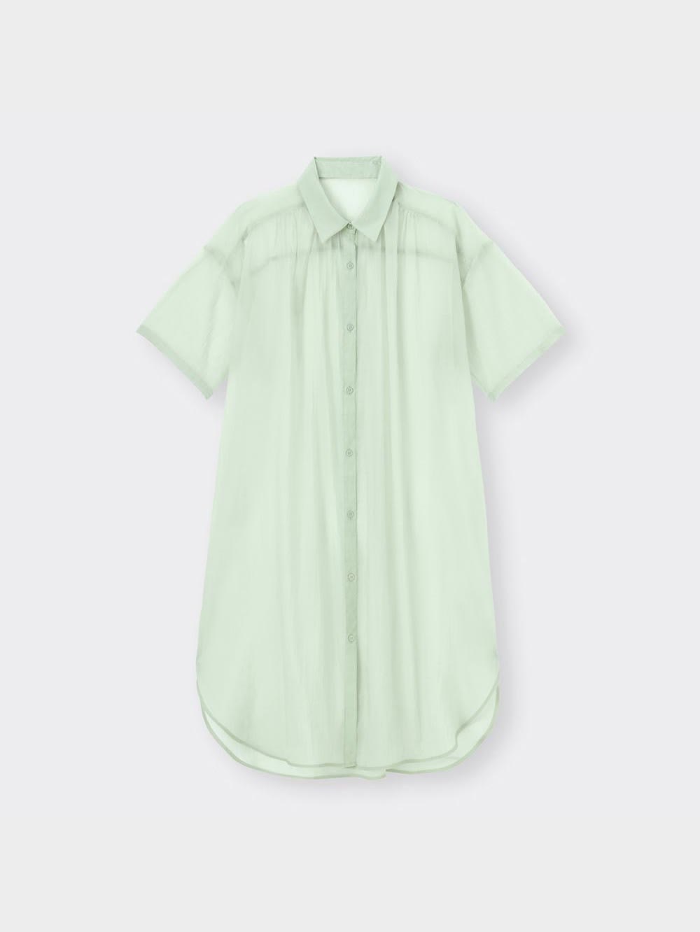 GU公式 | シアーロングシャツ(5分袖)