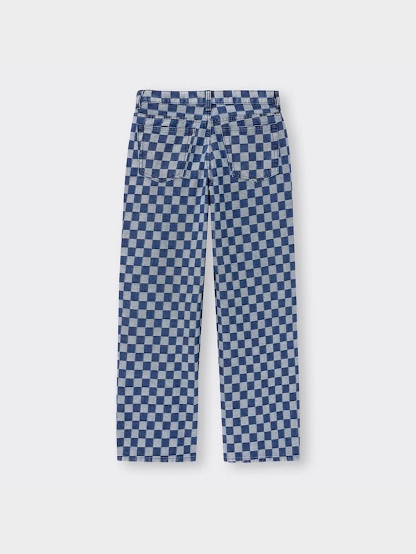 チェッカーボードストレートジーンズYT+X