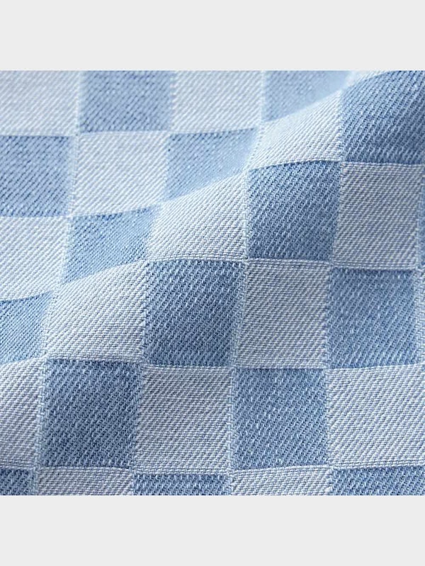 チェッカーボードストレートジーンズYT+X