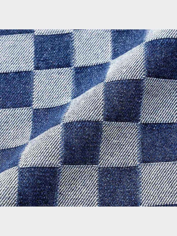 チェッカーボードストレートジーンズYT+X