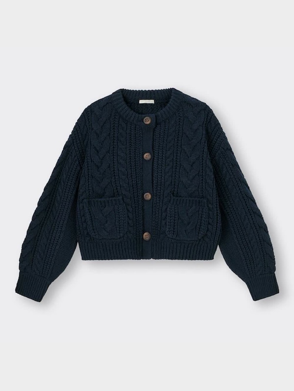 ケーブルクロップドカーディガン(長袖)