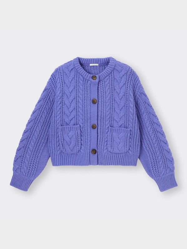 ケーブルクロップドカーディガン(長袖)