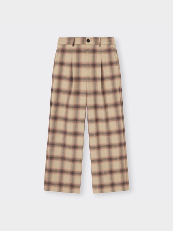チェックワイドパンツYT+X