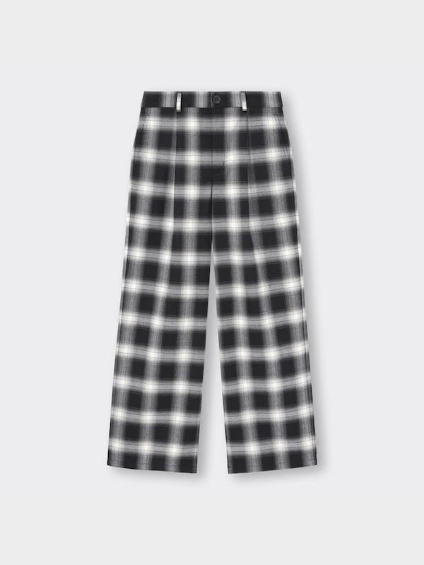 チェックワイドパンツYT+X