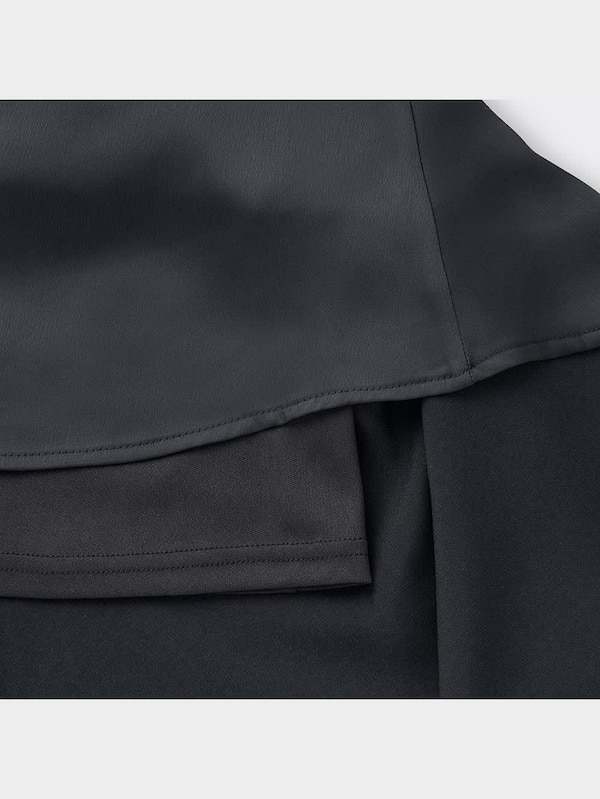 サテンラッフルフレアミディスカートZ+E