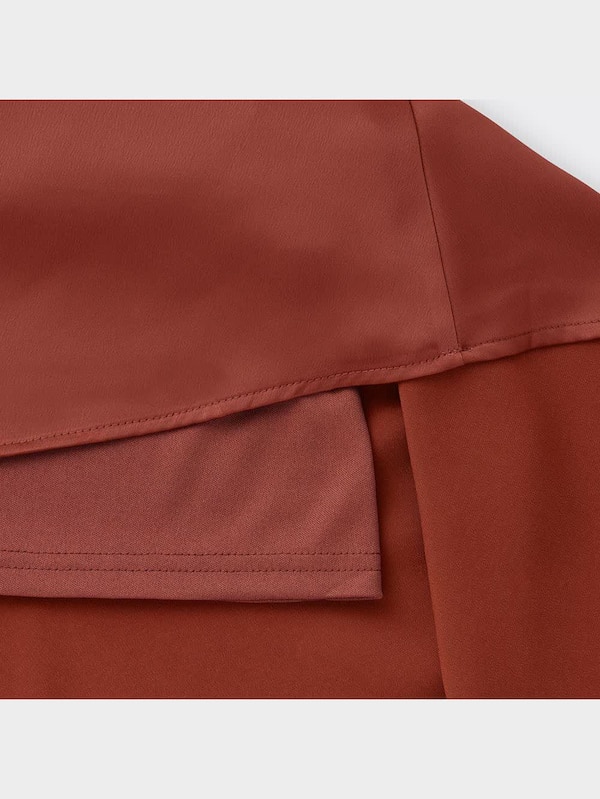 サテンラッフルフレアミディスカートZ+E