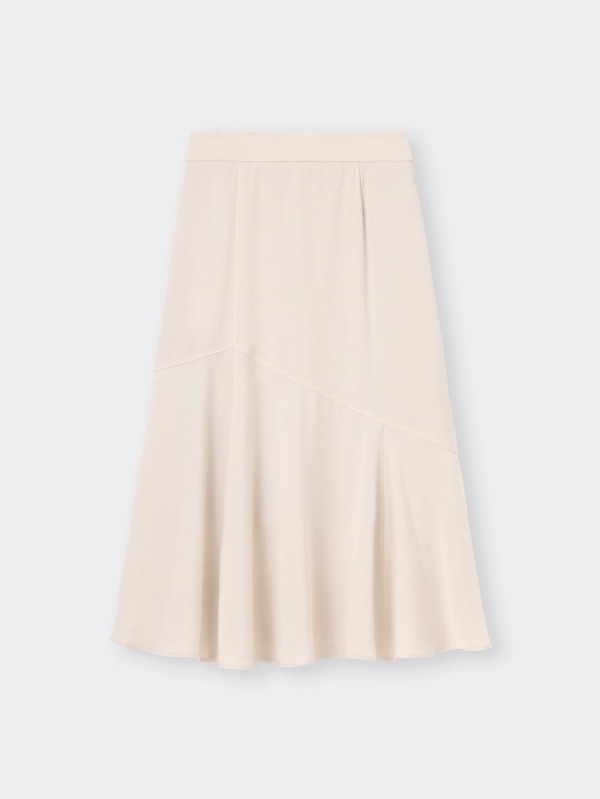 サテンラッフルフレアミディスカートZ+E