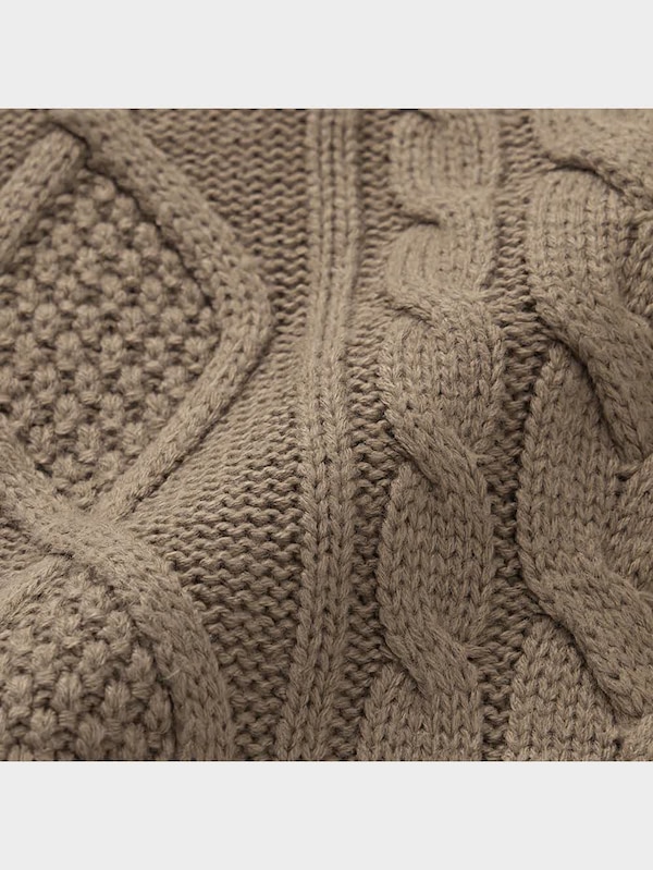 ケーブルハーフジップセーター(長袖)