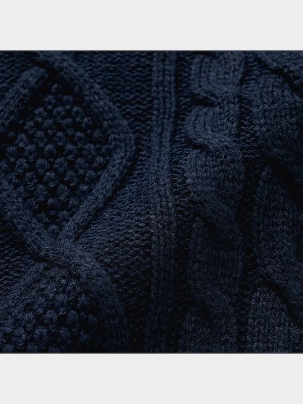 ケーブルハーフジップセーター(長袖)