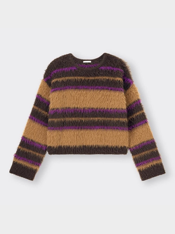 フェザーヤーンボーダーセーター(長袖)