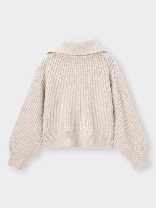 パフィータッチジップニットブルゾン(長袖)