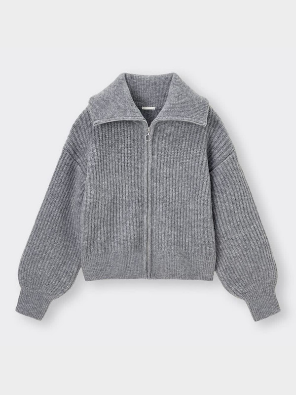 パフィータッチジップニットブルゾン(長袖)