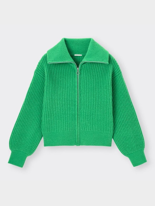 パフィータッチジップニットブルゾン(長袖)