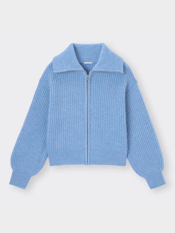 パフィータッチジップニットブルゾン(長袖)