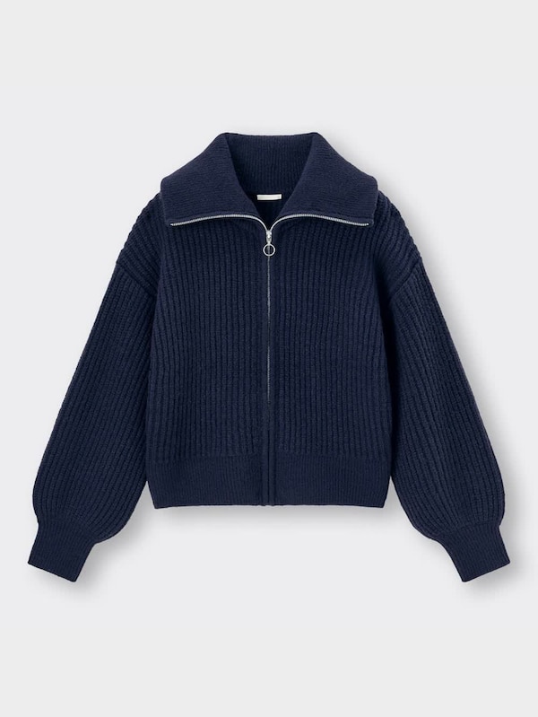 パフィータッチジップニットブルゾン(長袖)