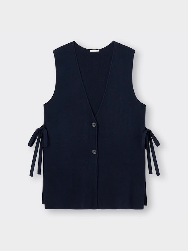 ダブルジャカードニットジレQ