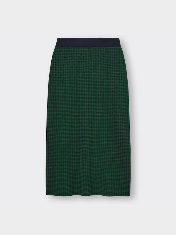 ダブルジャカードチェックニットスカートQ