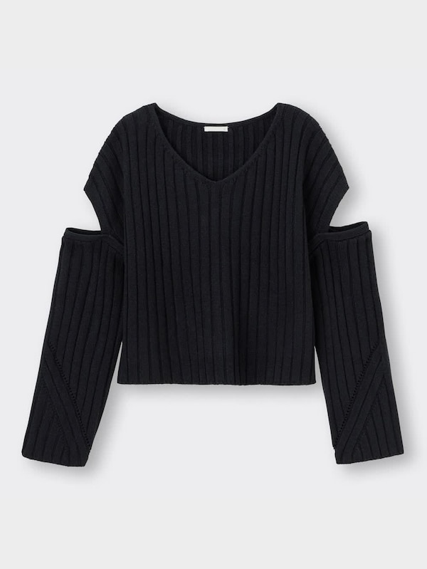 カットアウトセーター(長袖)Q+E