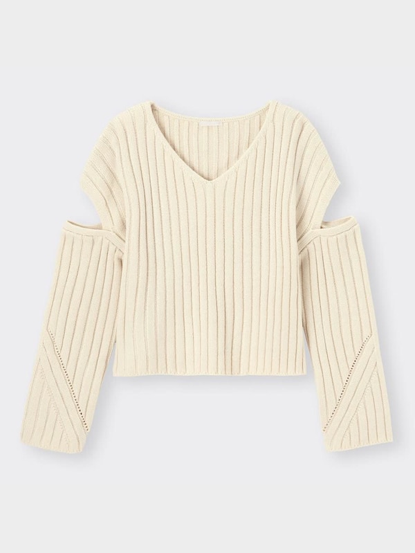 カットアウトセーター(長袖)Q+E