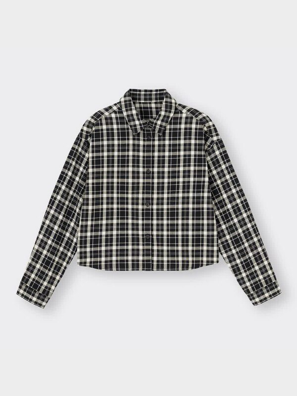 チェッククロップドシャツ(長袖)YT+X