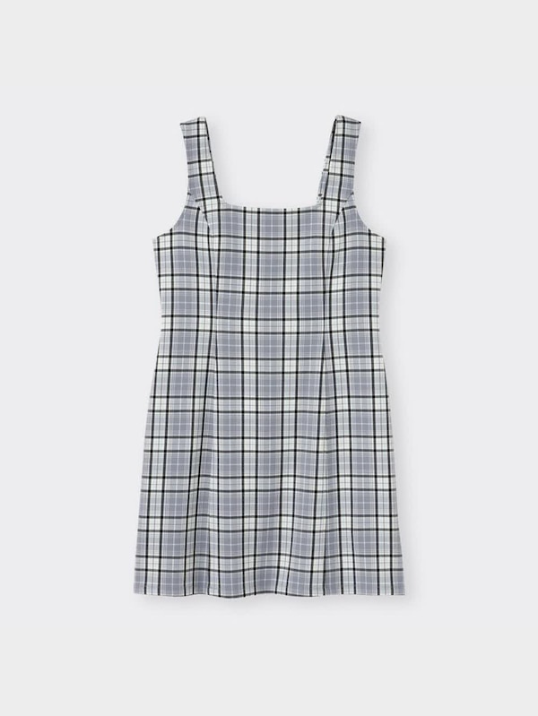 チェックミニジャンパードレスYT+E