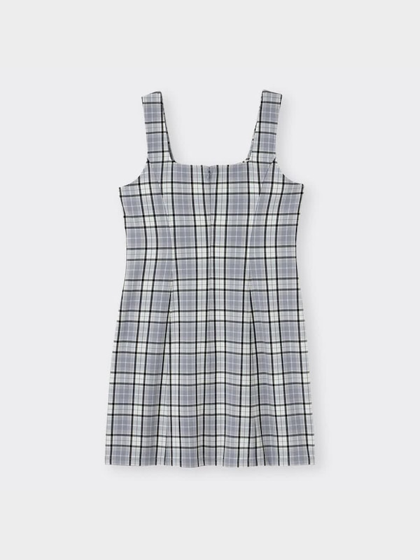 チェックミニジャンパードレスYT+E