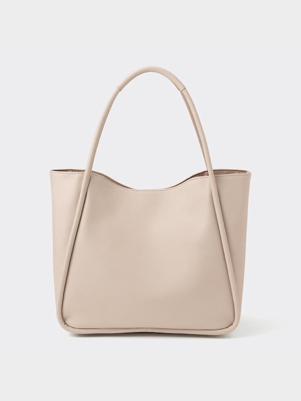 レザータッチビッグトートバッグ