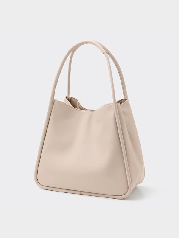 レザータッチビッグトートバッグ