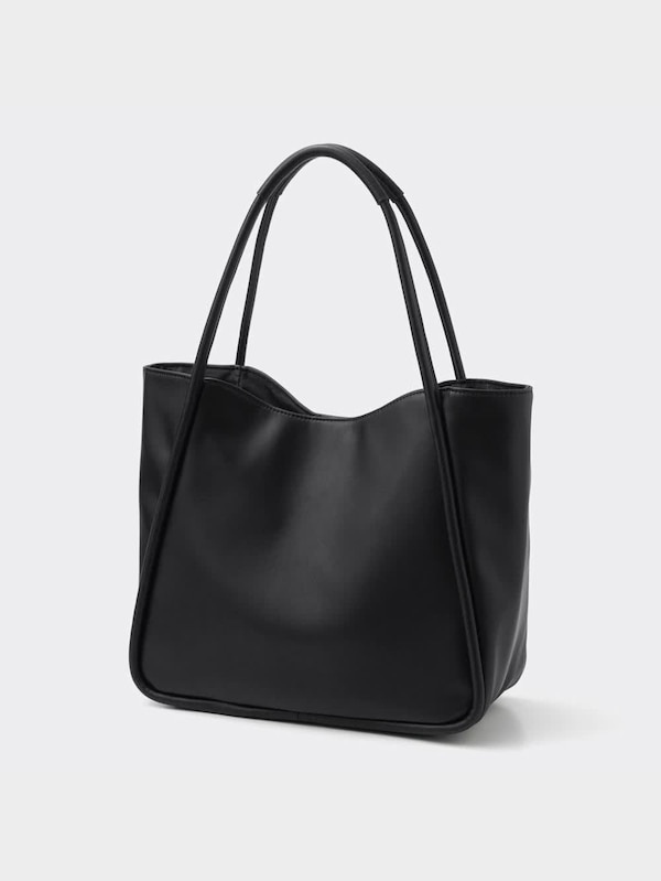 レザータッチビッグトートバッグ