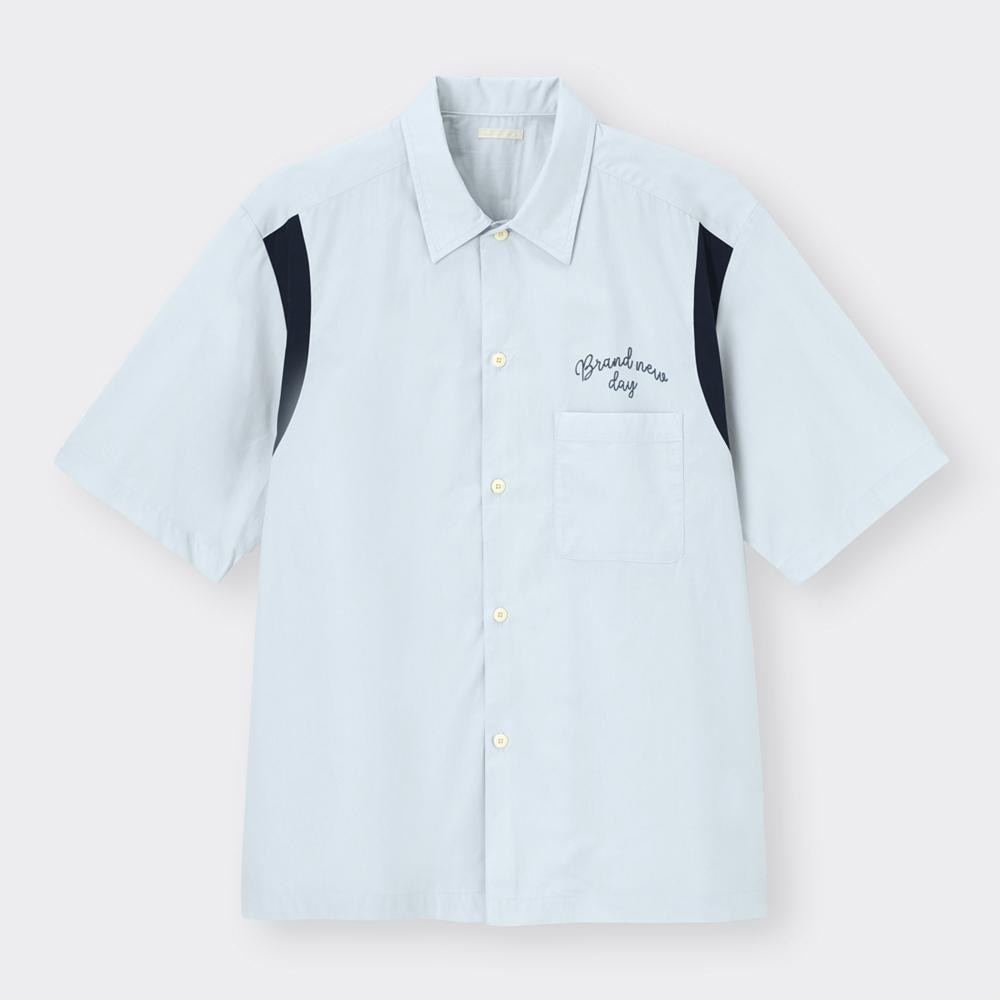 （GU）リラックスフィットボーリングシャツ(5分袖)NT+E