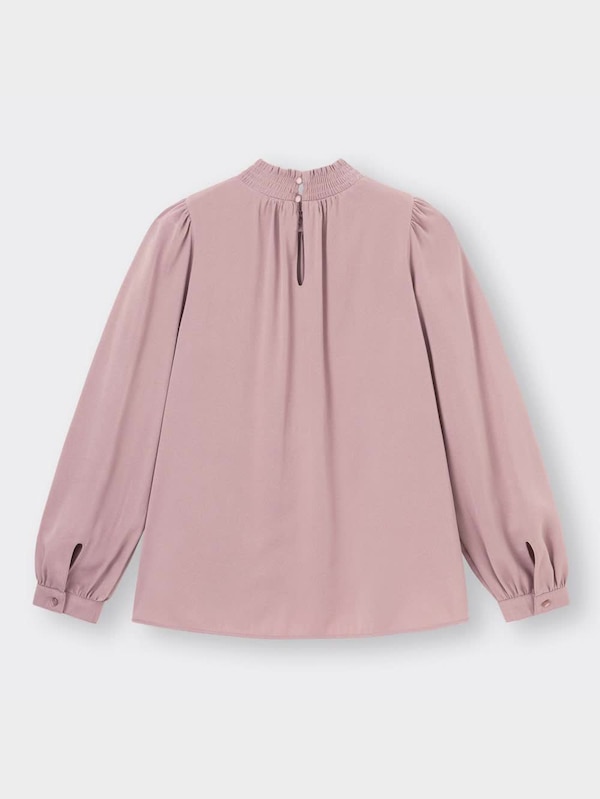 シャーリングネックブラウス(長袖)Z+X