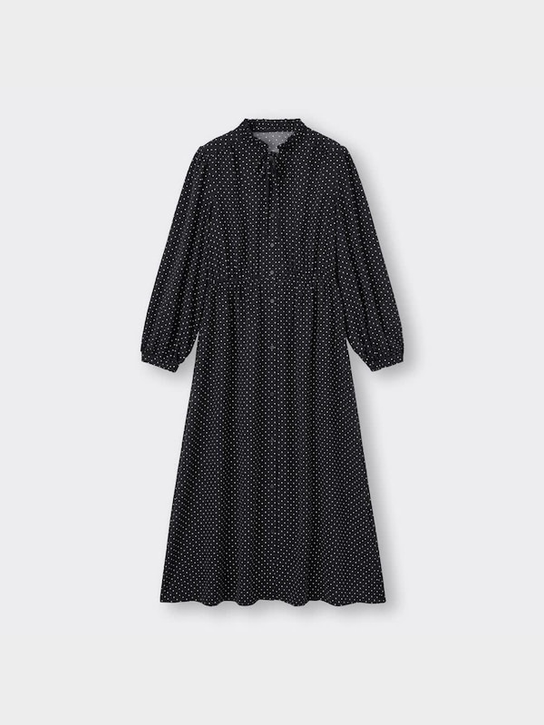 ドットプリントワンピース(長袖)Z+E