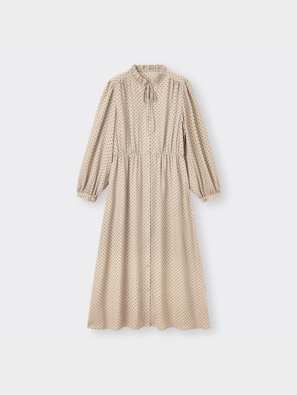 ドットプリントワンピース(長袖)Z+E