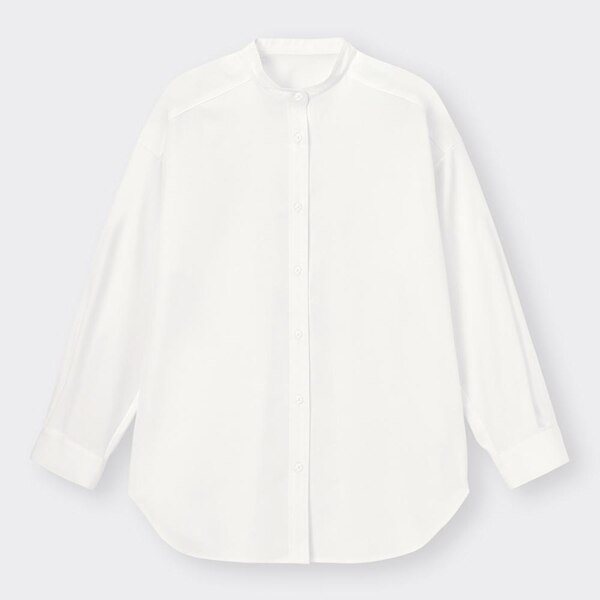 バンドカラーロングシャツ(長袖)RS+E-OFF WHITE