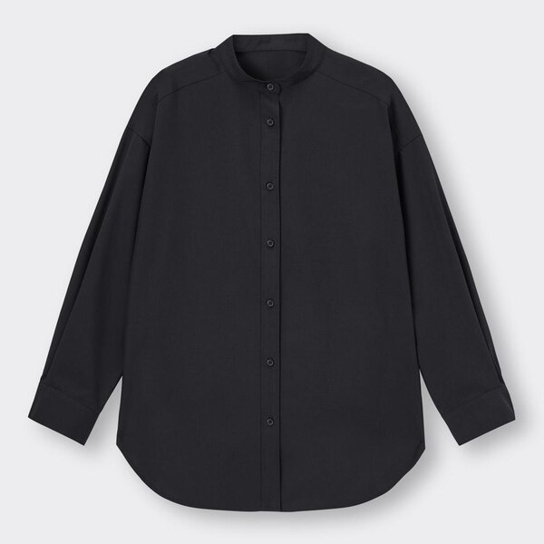 バンドカラーロングシャツ(長袖)RS+E-BLACK