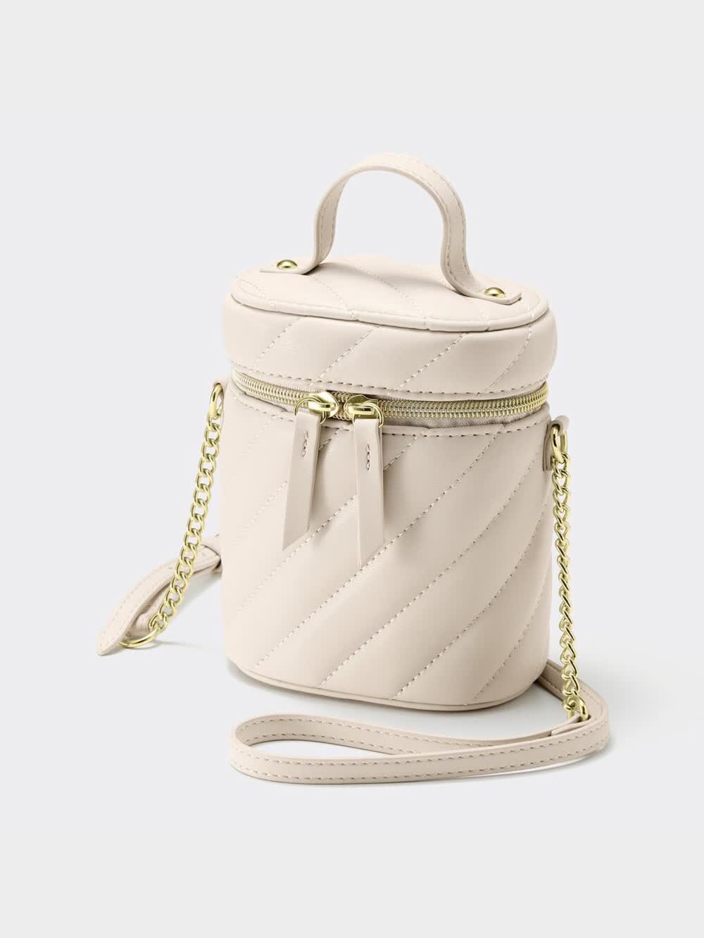 Riu バニティバッグ Quilting vanity bag ホワイト Riu Tweed quilting vanity bag - メルカリ