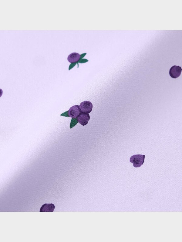 サテンパジャマ(半袖&ショートパンツ)(ブルーベリー)