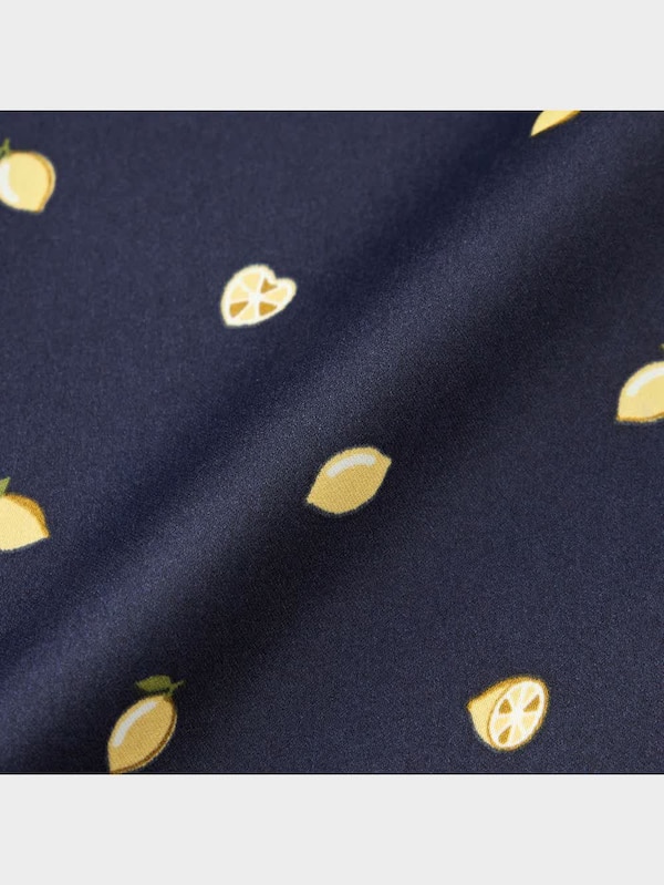 サテンパジャマ(半袖&ショートパンツ)(レモン)