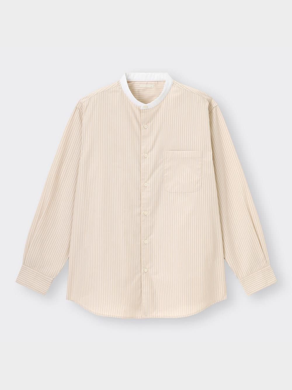 GU公式 | リラックスフィットバンドカラーシャツ(クレリック)SW+E