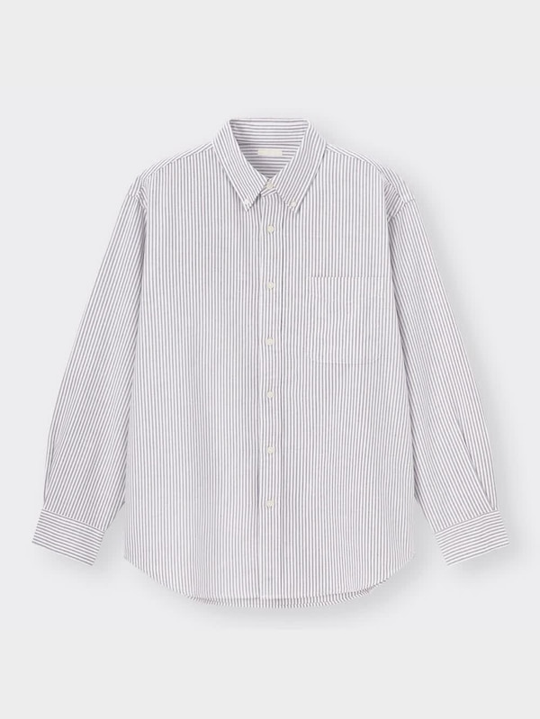 オックスフォードリラックスフィットシャツ(長袖)ストライプSW