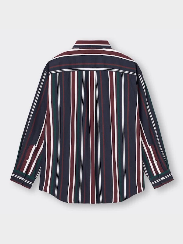 ツイルオーバーサイズシャツ(長袖)(ストライプ)