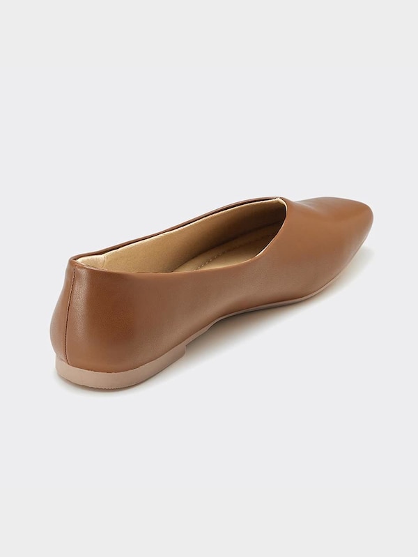 スクエアシフォンフラットシューズ