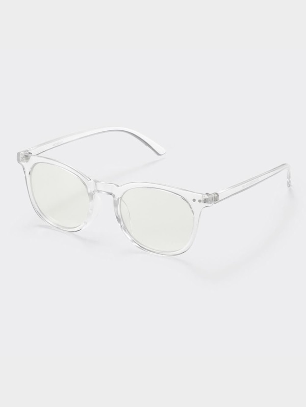 ブルーライトカットセルフレームウェリントングラス