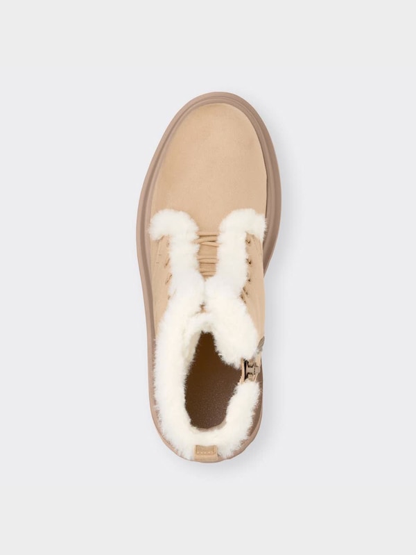 フェイクファーレースアップブーツ+X